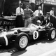British Formula One driver Stirling Moss takes a green Ferguson car out for practice laps at Silverstone Circuit on July 6, 1961. Credit: AP Photo